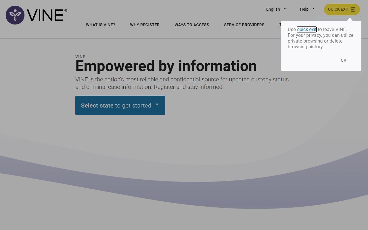 VINELink victim notification system for Essex County jail roster